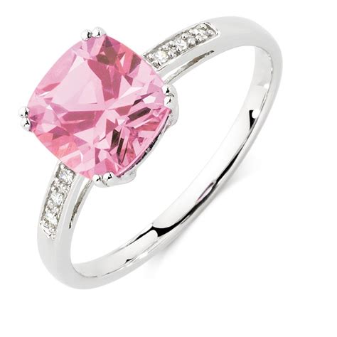 Have a little fun with this lab-created pink sapphire and diamond ring ...