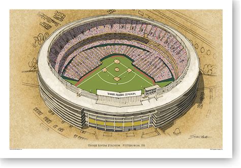 There Used To Be A Ballpark Pittsburgh - Three Rivers Stadium 13x19 ...