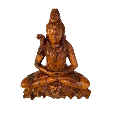 Seated Lord Shiva Statue Hand Carved Wood Sculpture Balinese - Etsy in ...