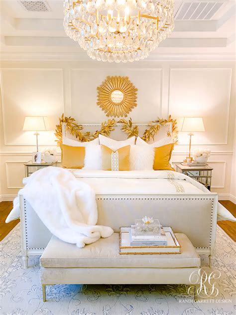 White + Gold Glam Christmas Bedroom - Randi Garrett Design