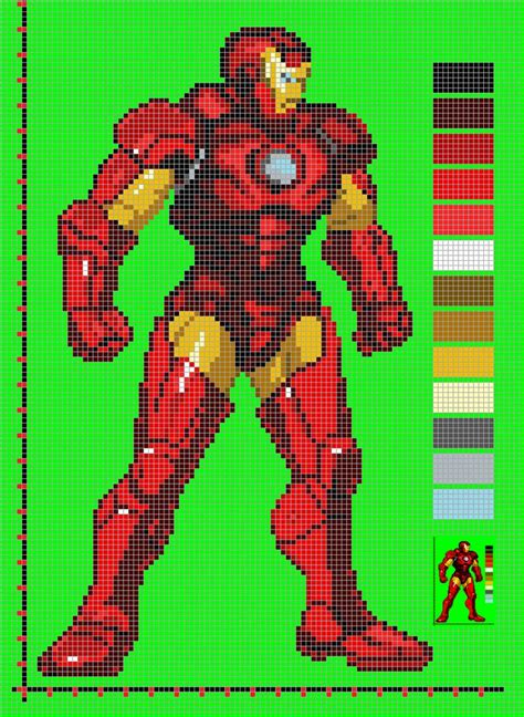 Easy Iron Man Pixel Art