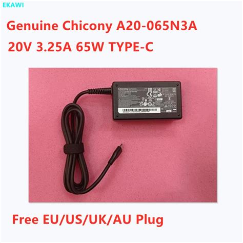 Genuine Chicony A20-065n3a 20v 3.25a 65w Type-c Usb-c A065rp49p Ac Adapter For Msi Laptop Power ...