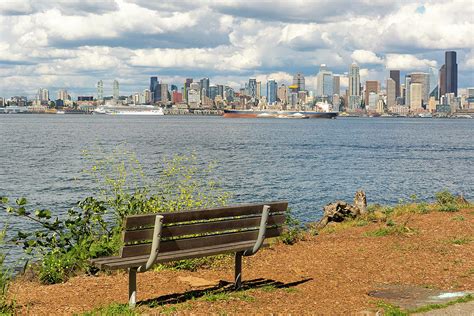 Seattle City Skyline View from Alki Beach Photograph by David Gn | Fine Art America