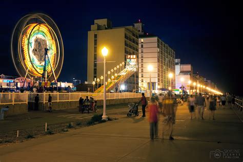 Virginia Beach boardwalk at night