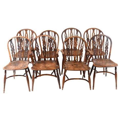 Set Windsor Chairs Farmhouse Dining Kichen Furniture at 1stDibs