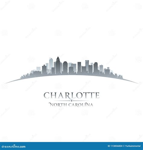 Charlotte North Carolina City Skyline Silhouette White Background Stock Vector - Illustration of ...