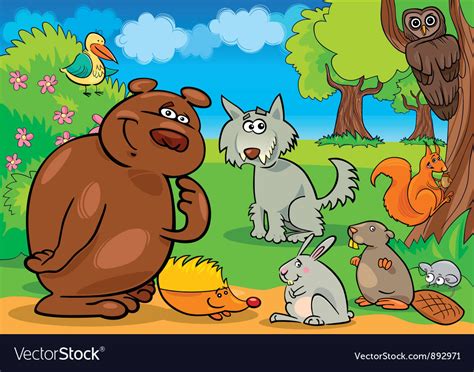 Cartoon forest animals Royalty Free Vector Image