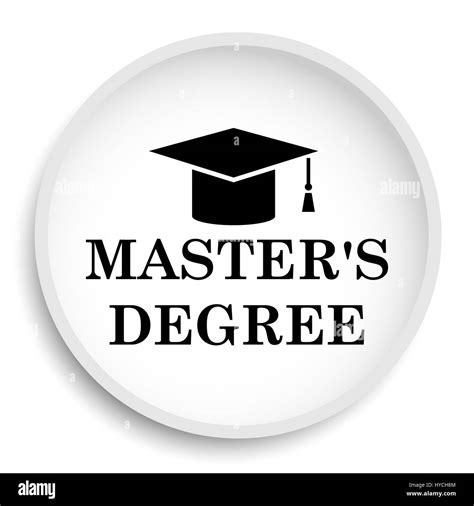 Master's degree icon. Master's degree website button on white ...