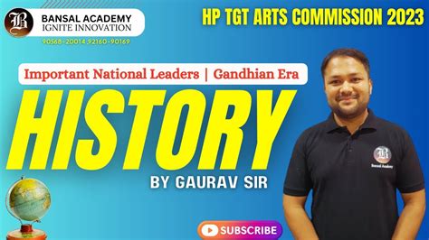 HP TGT ARTS 2023 | Important National Leaders Gandhian Era Jawahar Lal ...