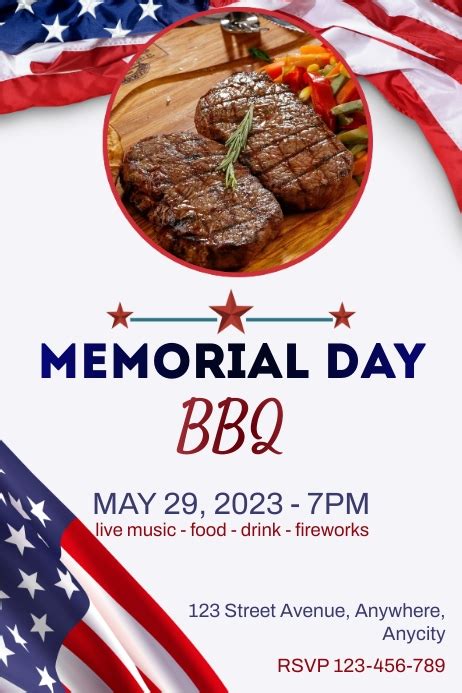 Memorial Day Cookout Invitation Poster Template | PosterMyWall