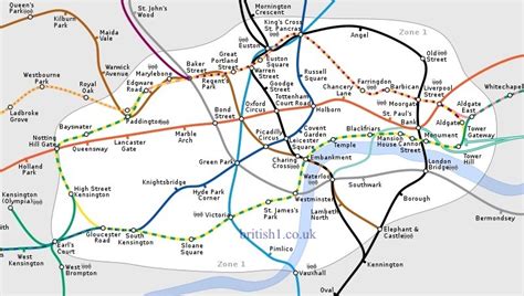 Zone One London Underground Tube Map - Zone 1 Map