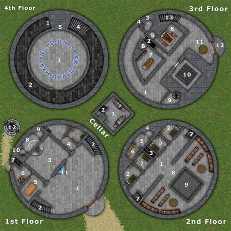 RPG Tower Map - Album on Imgur | Dungeon maps, Pathfinder maps ...