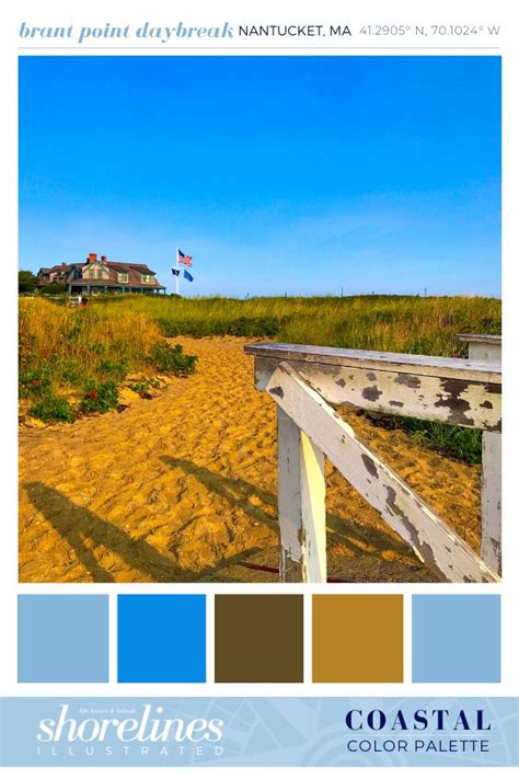 an image of the beach with blue and yellow colors in it's palettes