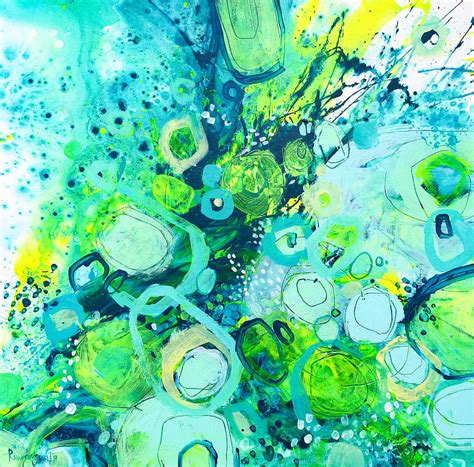 Green and Blue Abstract Painting by Irina Rumyantseva - Fine Art America