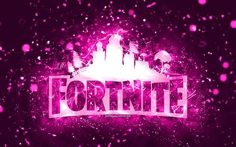 4K free download | Fortnite purple logo, purple neon lights, creative, purple abstract ...