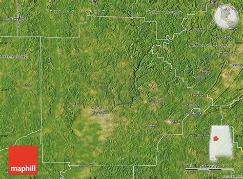 Satellite Map of Tuscaloosa County