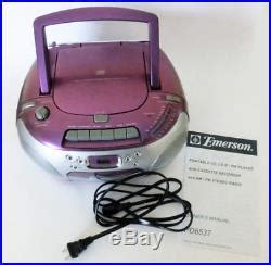 2003 EMERSON BOOMBOX Portable CD, CD-R/RW Player Cassette Recorder AM ...