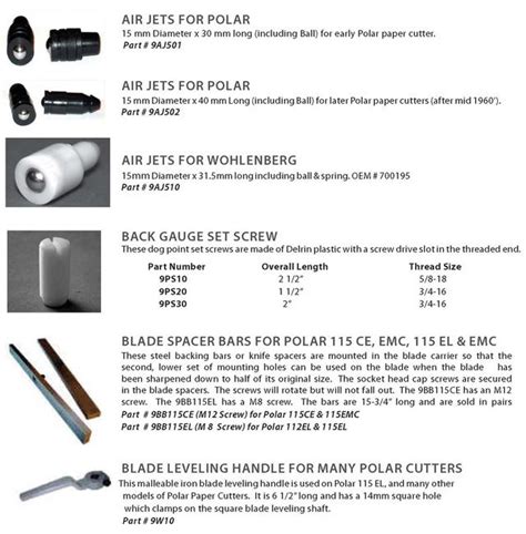 Paper Cutter Replacement Parts