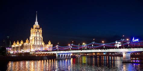 One of the many bridges over the Moskva River. Stalinist, Radisson ...