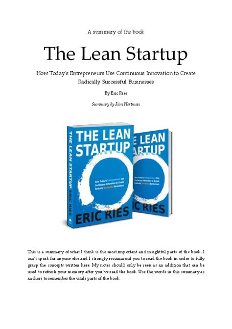 (PDF) The Lean Startup summary | robert p.i - Academia.edu