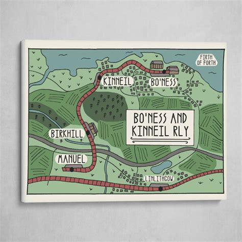 Bo'ness and Kinneil Railway - Illustrated Map by Harry Todhunter