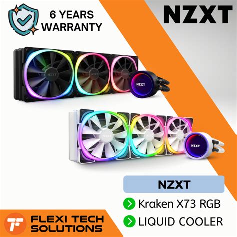 NZXT Kraken X73 360mm AIO Liquid Cooler with RGB Black / White ...