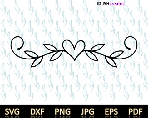 Heart Flourish SVG Cut File Svg Heart Flourish Vine - Etsy