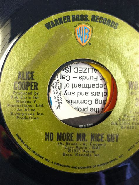 Alice Cooper "No More Mr. Nice Guy" on Warner Brothers, 1973 | Vinyl music, Vinyl records, 45 ...