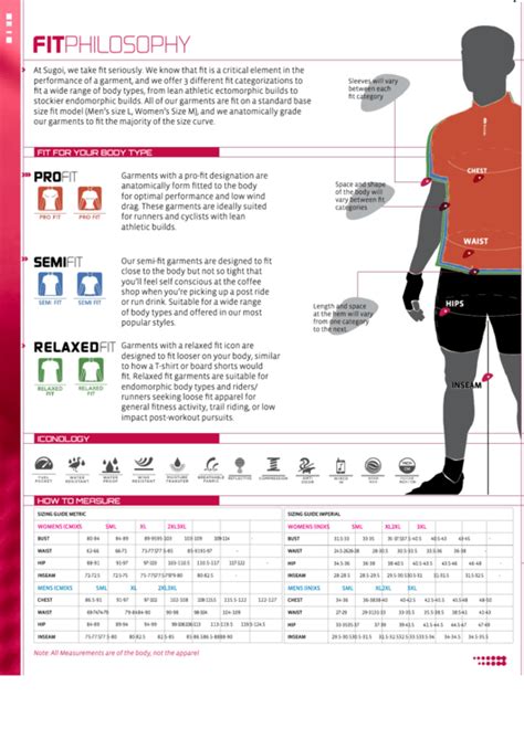 Fitphilosophy Shirt Size Chart printable pdf download