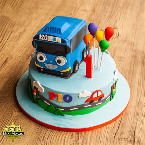 Tayo the Little Bus – Captain's Mix and Magic in 2021 | Bus cake, Baby ...