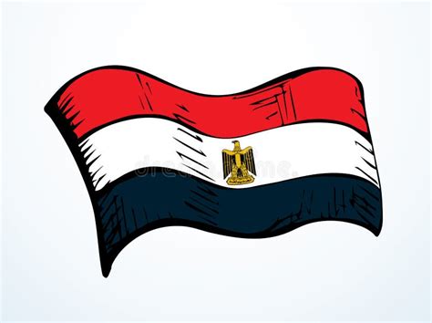 Flag of Egypt. Vector Drawing Icon Stock Vector - Illustration of ...