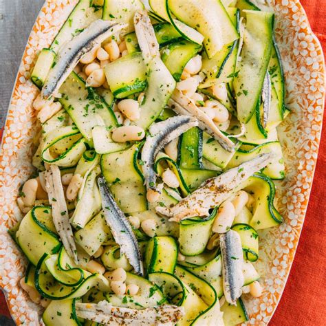 Zucchini Ribbon Salad with Cannellini Beans & Anchovies Recipe - EatingWell