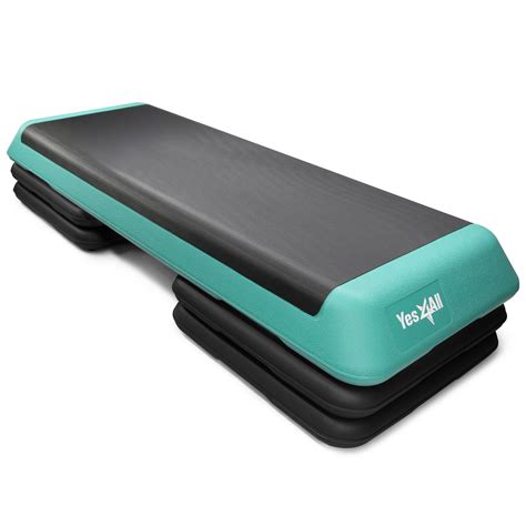 Yes4All Aerobic Exercise Workout Step Platform Health Club Size with 4 Adjustable Risers ...