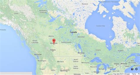 Edmonton on Map of Canada