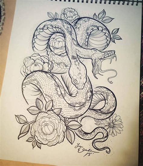 Two Headed Snake Drawing