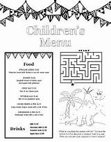 Kids Menu Templates Coloring Pages sketch template