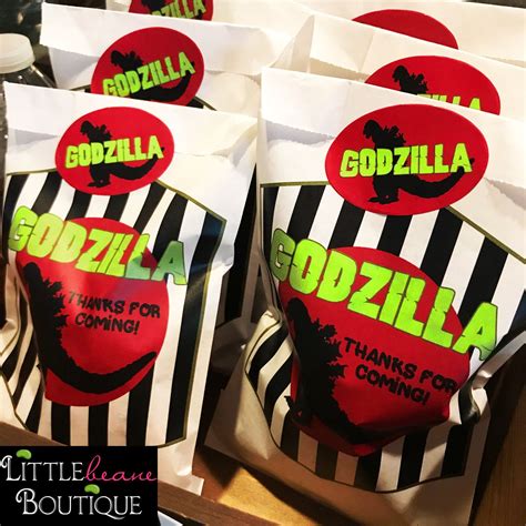 Godzilla Party Favor Bags | Godzilla birthday, Godzilla party, Godzilla ...