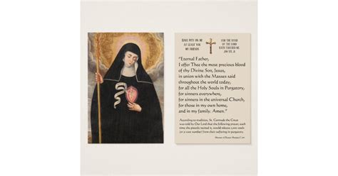 St. Gertrude the Great Purgatory Prayer Holy Card | Zazzle