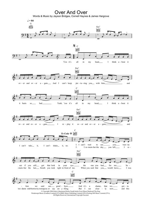 Over And Over (featuring Tim McGraw) Sheet Music | Nelly | Lead Sheet / Fake Book