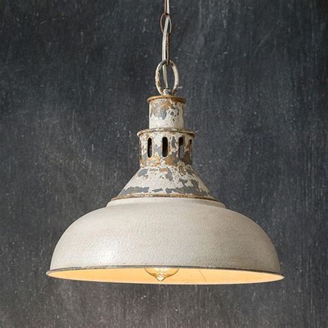 Distressed White Barn Pendant Light - Etsy | Farmhouse pendant lighting, Metal pendant light ...