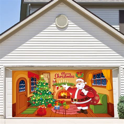 Amazon.com: Christmas Santa Claus Garage Door Decoration Extra Large ...