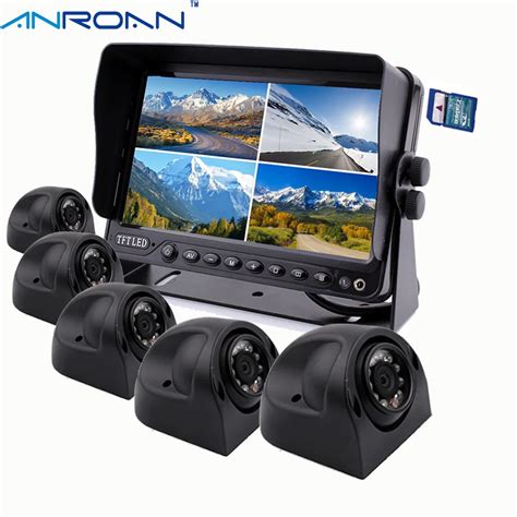 9" DVR Recorder Monitor Car Rear View Camera System 5 x Side Camera for Truck Caravan Trailers ...