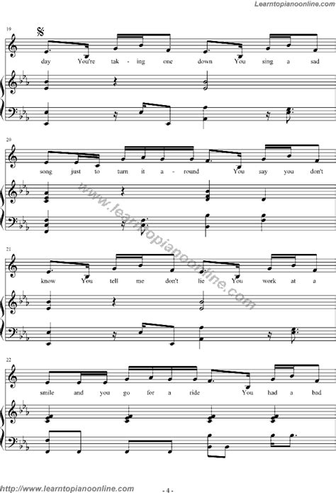 Bad Day by Daniel Richard Powter(4) Free Piano Sheet Music | Learn How To Play Piano Online