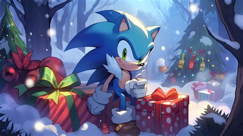 Sonic & Christmas Gifts Desktop Wallpaper - Free Sonic Wallpaper