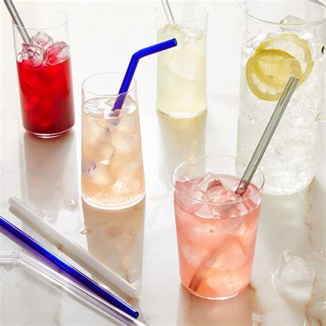 Glass Straws (Set of 4) in 2020 | Glass straws, Glass drinking straws, Glass