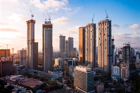 Free Photo | Mumbai skyline skyscrapers under construction