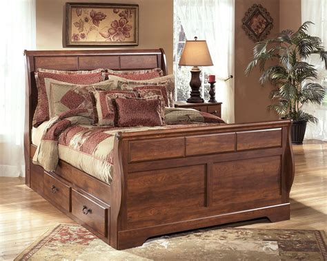 Timberline - Warm Brown - Queen Sleigh Storage Bed - EZ Furniture Sales ...