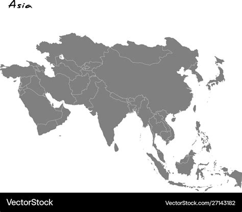 High quality map asia Royalty Free Vector Image