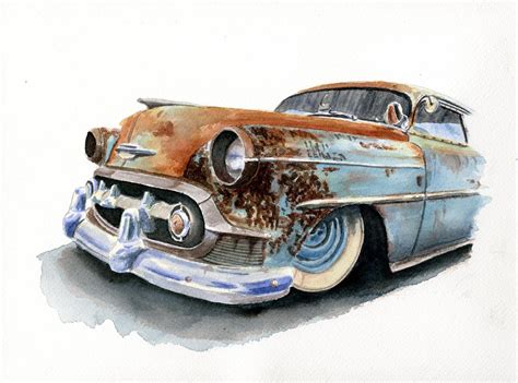 Rusty Chevy inspires! http://www.myrideisme.com/Blog/hot-rod-art-watercolor/ | Hot Rod Art ...