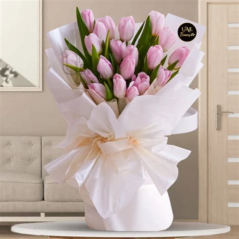 Serene Pink Tulips Bouquet